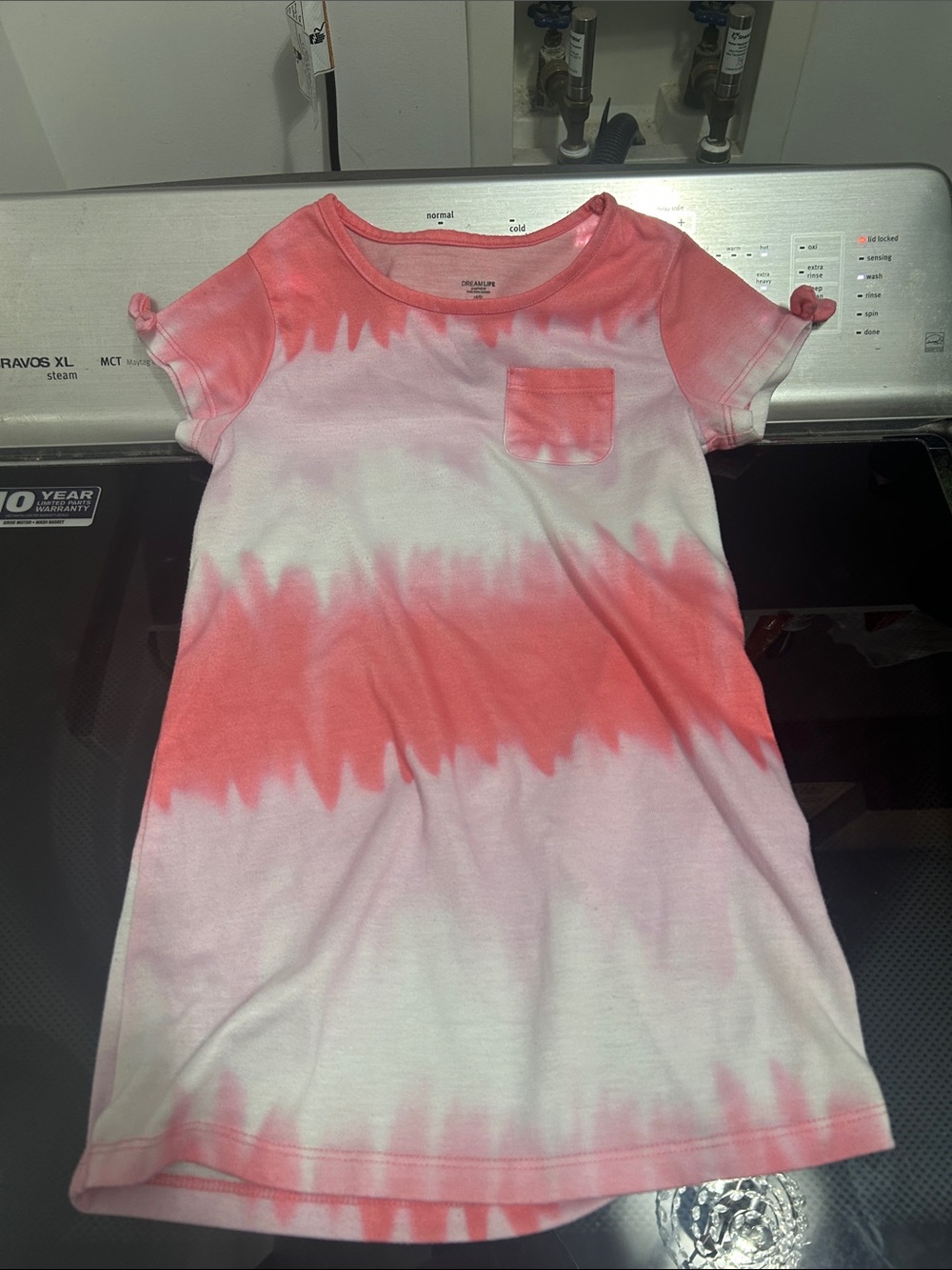 Girls tie dye one piece pajama nightgown dress casual size 4/5 fits more as 4T